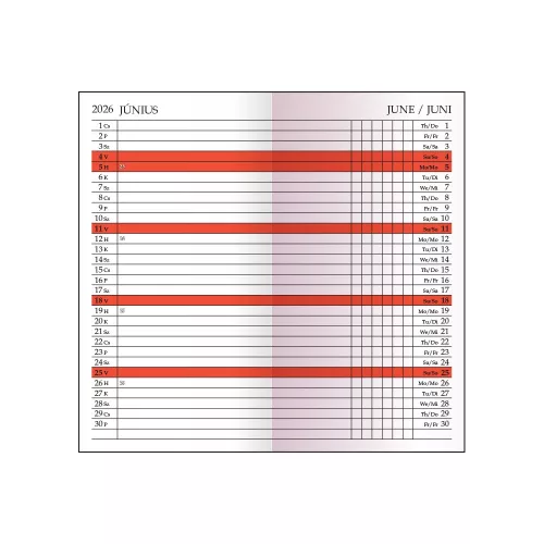 Zsebnaptár álló Leporello kivitel, havi tervező beosztás fekete Realsystem 2027.