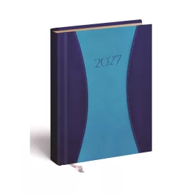   Zsebnaptár álló Prémium B/6, heti krémszínű lapokkal kék Realsystem 2027.