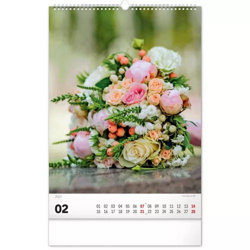 Falinaptár képes  330×460mm Bouquets  Realsystem 2027.