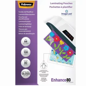   Lamináló fólia, A4, 80 mikron, fényes, 100 db/doboz, Fellowes®