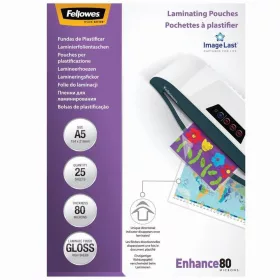   Lamináló fólia, A5, 80 mikron, fényes, 25 db/doboz, Fellowes®