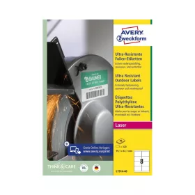   Etikett címke, 99,1 x67,7mm, ultra ellenálló 8 címke/ív, 40 ív/doboz, Avery fehér
