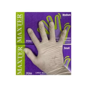 Gumikesztyű latex púderes M 100 db/doboz Maxter bézs