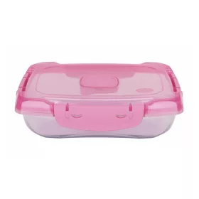   Ételtároló doboz 0,7 literes csatos és szelepes mikrós-fagyasztós_lányos színek