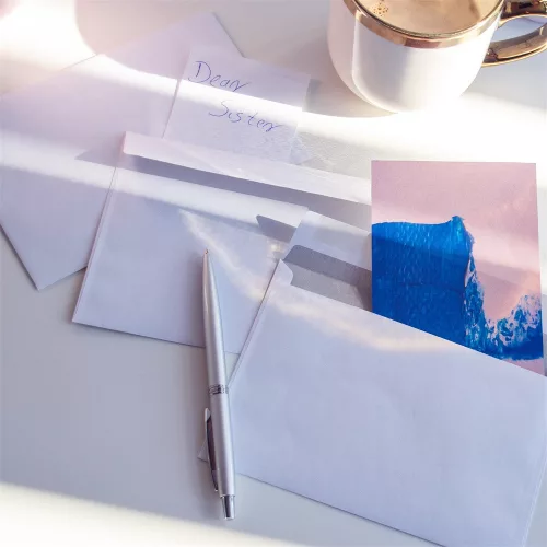 Boríték LC/6 enyvezett bélésnyomott 114x162mm Bluering® fehér