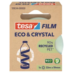   Ragasztószalag 19mmx33m irodai átlátszó újrahasznosított Tesa Eco & Crystal