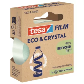   Ragasztószalag 19mmx33m irodai átlátszó újrahasznosított Tesa Eco & Crystal