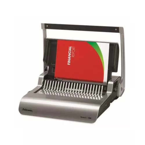 Spirálozógép, műanyag spirálkötéshez, manuális, 500lap, Fellowes® Quasar+