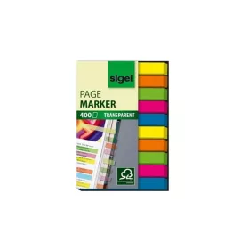   Jelölőcímke, műanyag, 10x40 lap, 6x50 mm, SIGEL "Micro", vegyes szín