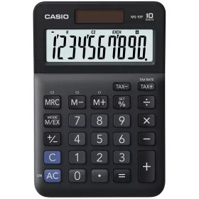   Számológép asztali 10 digit nagy, döntött kijelző Casio MS 10 F fekete