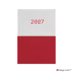  Határidőnapló Contrast A5 napi, fehér lapokkal fehér-piros Dayliner 2027.
