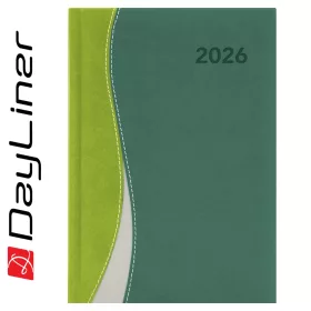   Határidőnapló Dubai A5 napi, fehér lapokkal zöld-zöld Dayliner 2026.