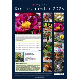   Falinaptár képes 340 × 485 mm, fehér lapokkal Kertészmester Dayliner 2027.