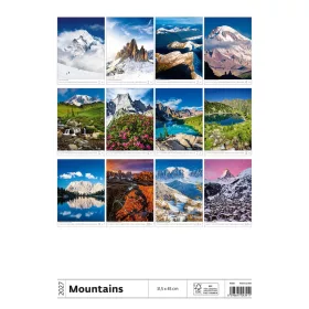   Falinaptár képes 315 x 450 mm, fehér lapokkal Mountains Dayliner 2027.