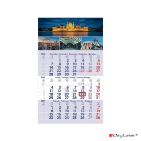   Speditőr naptár 1 tömb, 3 hónap Primus Club 300 × 480 mm, fehér lapokkal Budapest Dayliner 2027.