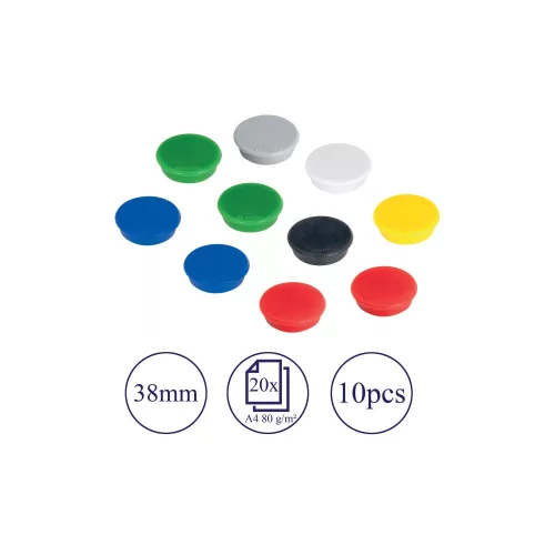 Mágnes 38mm, erősség: 2500 g. HMS36 99 Franken 10 db/csomag, klf. Szin