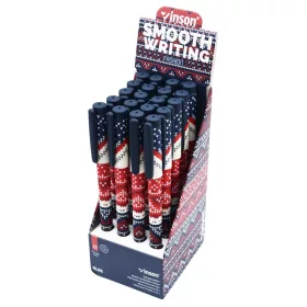   Golyóstoll kupakos, 0,7mm Vinson Glee A12 vegyes test displ 20 db/display