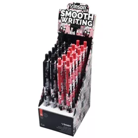   Golyóstoll nyomógombos 0,7mm Vinson Cat F2 vegyes test displ 24 db/display