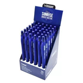   Golyóstoll nyomógombos 0,7mm Vinson Sunrise P12 kék test displ 36 db/display
