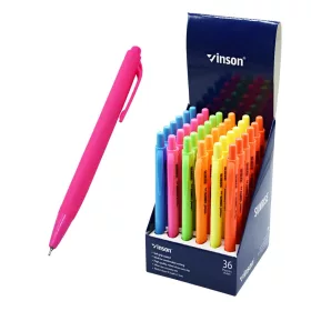   Golyóstoll nyomógombos 0,7mm Vinson Sunrise P12C vegyes test