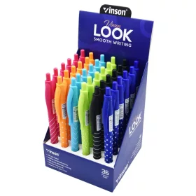   Golyóstoll nyomógombos 0,7mm Vinson Look 3202 vegyes test displ 36 db/display