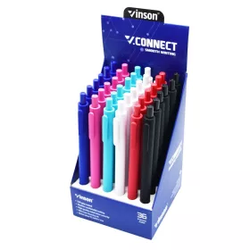   Golyóstoll nyomógombos 0,7mm Vinson Connect S1C vegyes test displ 36 db/display