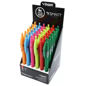   Golyóstoll nyomógombos 0,7mm Vinson Smart R1 vegyes test displ 36 db/display