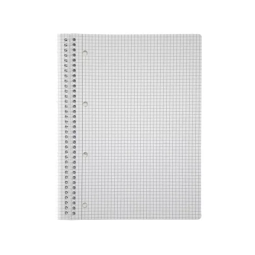 Spirálfüzet A4, 80lap, perforált lyukasztott Evoffice kockás