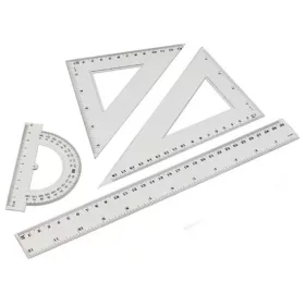   Vonalzókészlet, 30cm, vonalzó, szögmérő, 45° és 60° háromszög vonalzók 4 db/csom