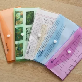   Irattartó tasak DL 'csekk' patentos PP Bluering® transzparens narancs