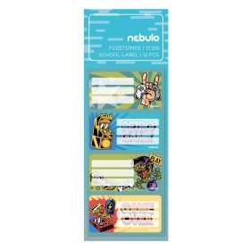 Füzetcímke 12db-os, Gamer, vegyes minták, Nebulo
