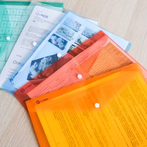 Irattartó tasak A4, PP patentos Bluering® transzparens pink