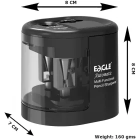   Hegyező asztali 2 lyukú elektromos elemes és USB adapterrel működtethető EG5161 Eagle fekete