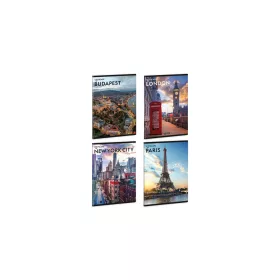 Füzet iskolai A4, 40lap, sima Ars Una CITYSCAPE 10db/csomag