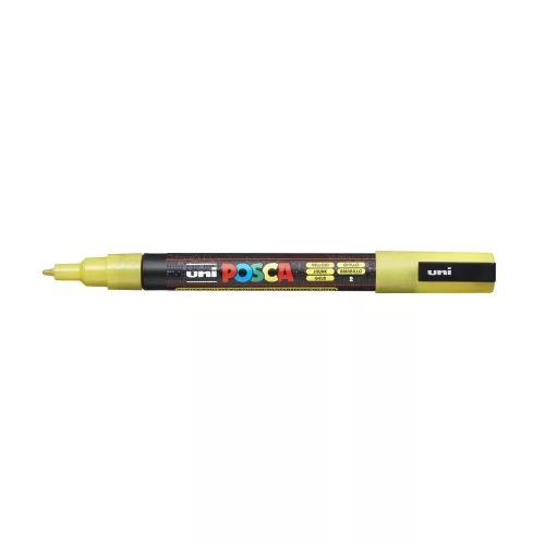 Dekormarker 0,9-1,3mm, Uni-Posca PC-3ML csillámló sárga