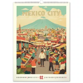   Falinaptár képes  330×460mm Vintage Posters-World Cities Realsystem 2027.
