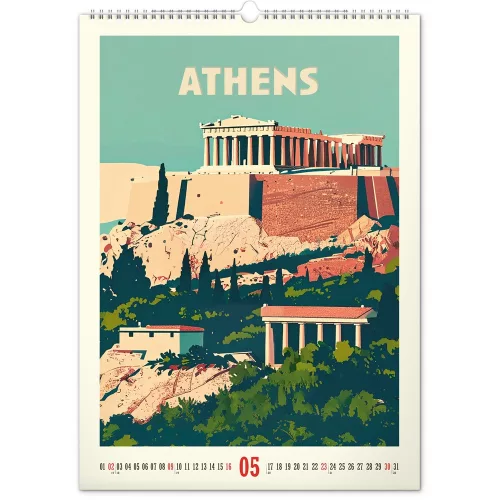 Falinaptár képes  330×460mm Vintage Posters-World Cities Realsystem 2027.