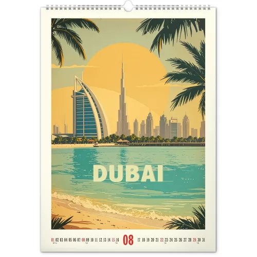 Falinaptár képes  330×460mm Vintage Posters-World Cities Realsystem 2027.