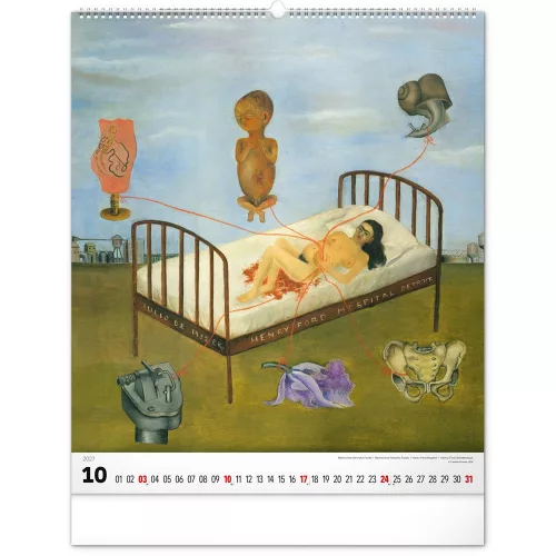 Falinaptár képes  480×560mm Frida Kahlo Realsystem 2027.