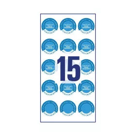   Etikett címke o20mm időjárásálló öntapadó plakett 2025-2030 15 címke/lap 8 ív/csomag Avery kék
