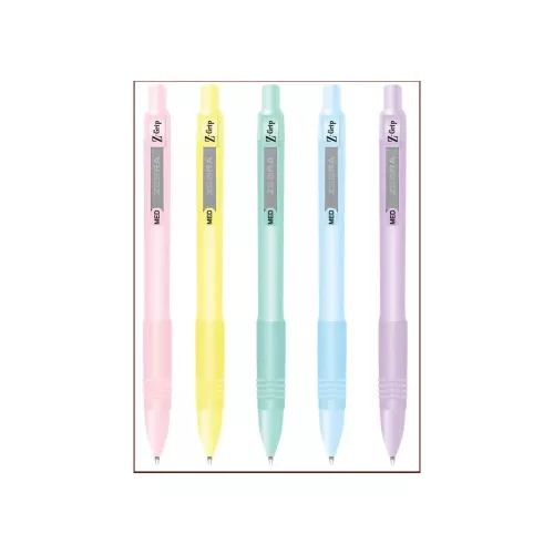 Golyóstoll 1 mm, sárga tolltest, Zebra Z-Grip Pastel, írásszín kék