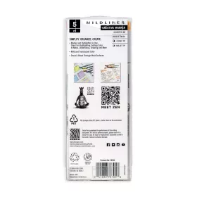   Szövegkiemelő készlet, 1,4/4 mm, kétvégű, Zebra Mildliner Highlighter Gentle, 5 különböző szín