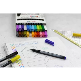   Rostirón, tűfilc készlet, 0,4 mm, Pentel Pointliner 6 klf. szín