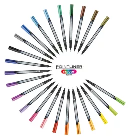   Rostirón, tűfilc készlet, 0,4 mm, Pentel Pointliner 6 klf. szín