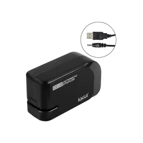   Tűzőgép elektromos 20lap, 24/6 és 26/6  elemmel és USB kábelel is működtethető fekete EAGLE EG-1610