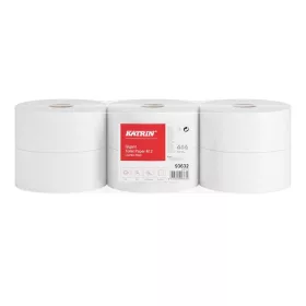   Toalettpapír 2 rétegű közületi átmérő: 24 cm 1740 lap/200 méter/tekercs 6 csomag/karton Jumbo Katrin_93632 fehér