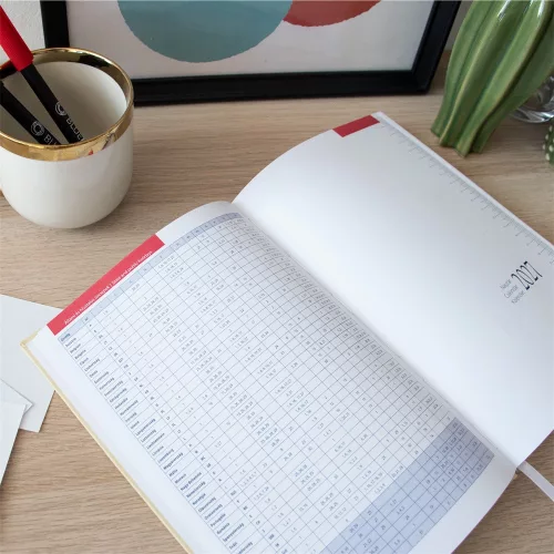 Határidőnapló agenda Standard B/5, heti fehér lapokkal bordó Bluering® 2027.