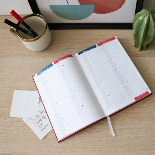 Határidőnapló agenda Standard B/5, napi fehér lapokkal drapp Bluering® 2027.