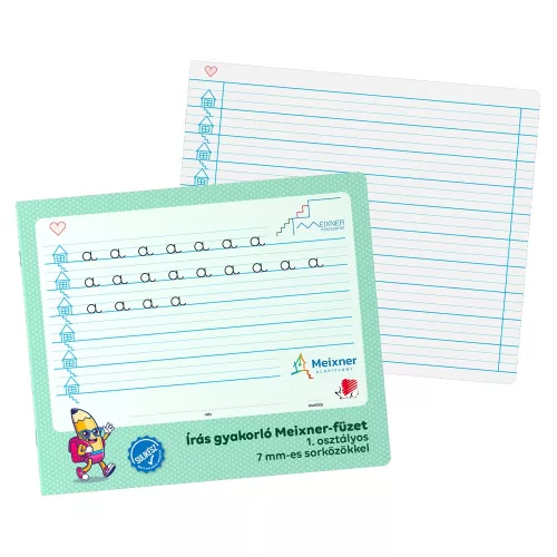Füzet iskolai, 32lap, írás gyakorló 1.osztályos fekvő Süni Meixner