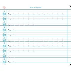   Füzet iskolai, 32lap, írás gyakorló előírt 1.osztályos fekvő Süni Meixner